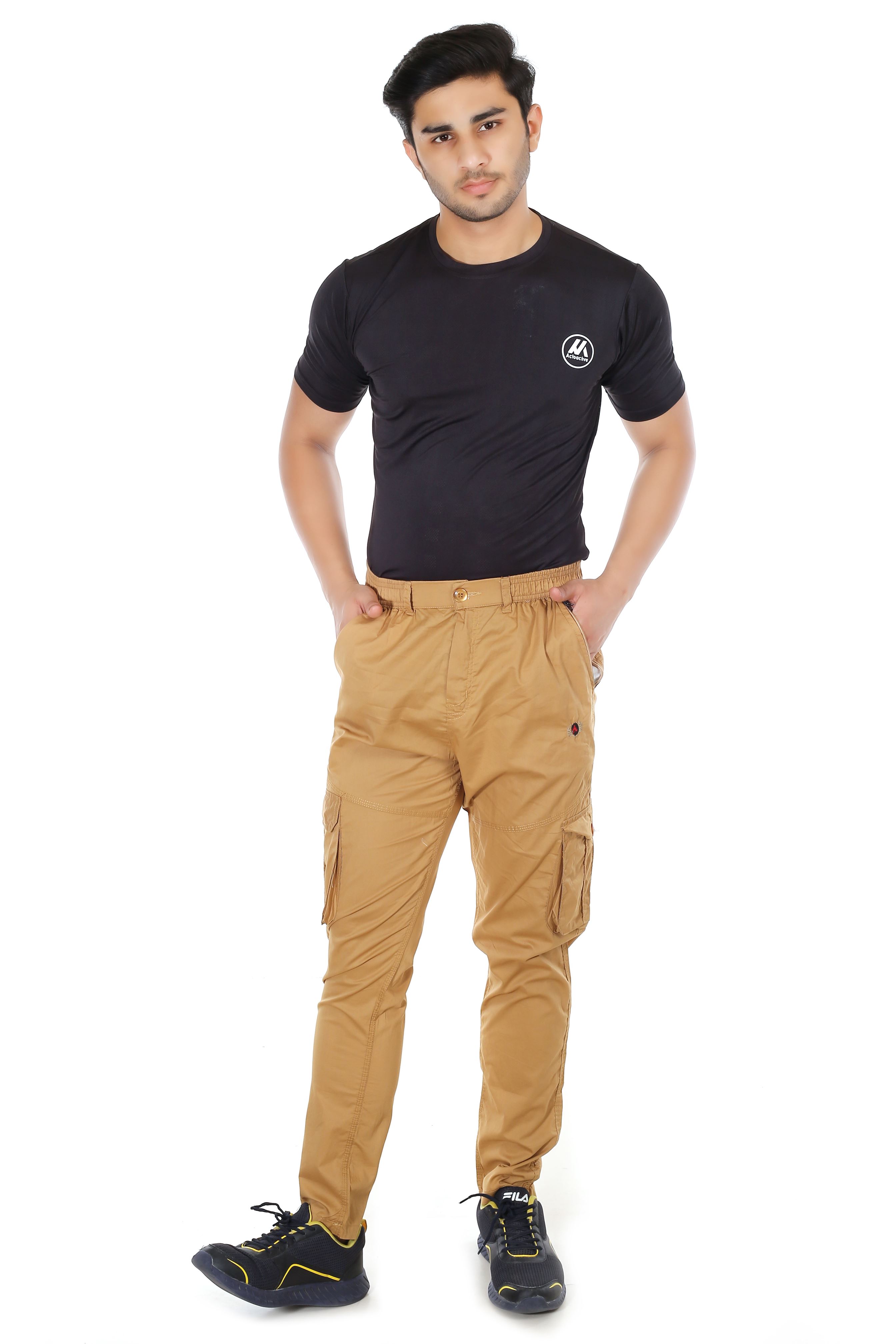 Actoactive Mens Cotton Cargo Regular Fit